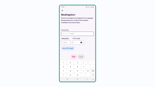 Hvordan registrere nytt betalingskort på Norsk Tippings app guide image